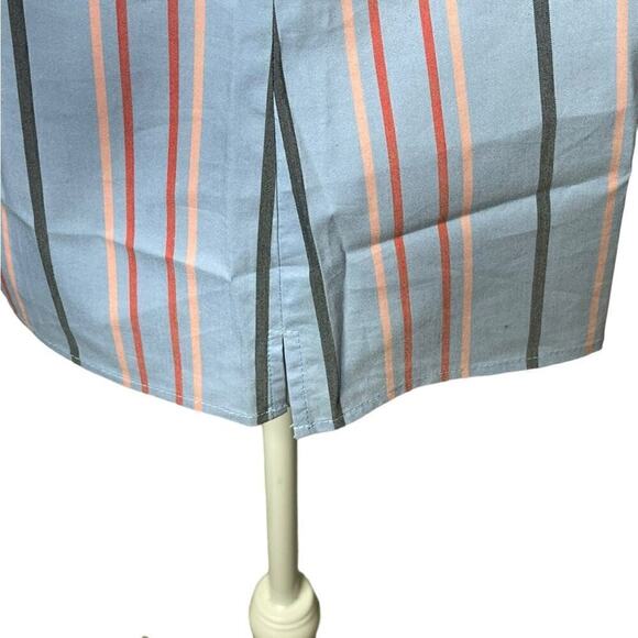 Halogen Striped Ruffled Blouse Bell Sleeves Cotton Size Small - Picture 8 of 14